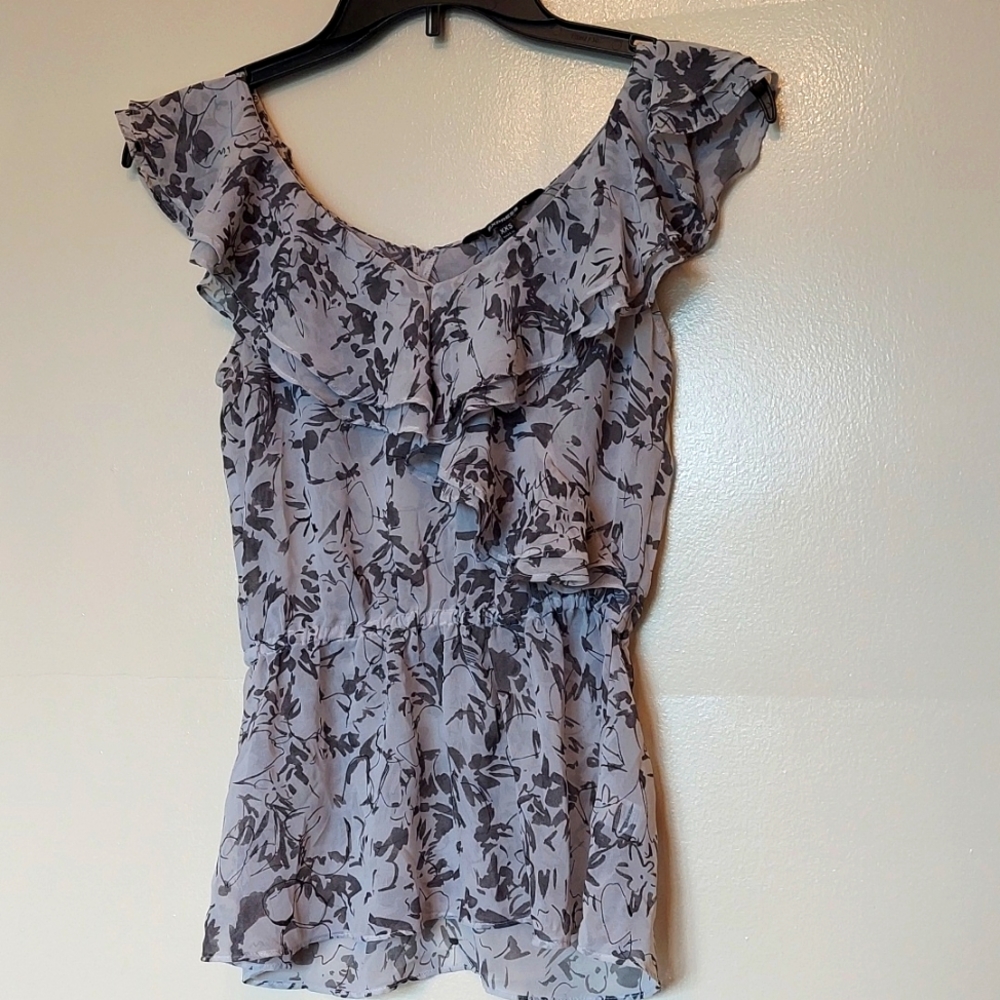 EXPRESS Grey Floral Top